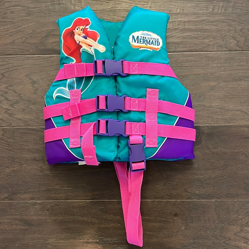 Disney Ariel the Little Mermaid Life jacket vest 30-50lbs user weight